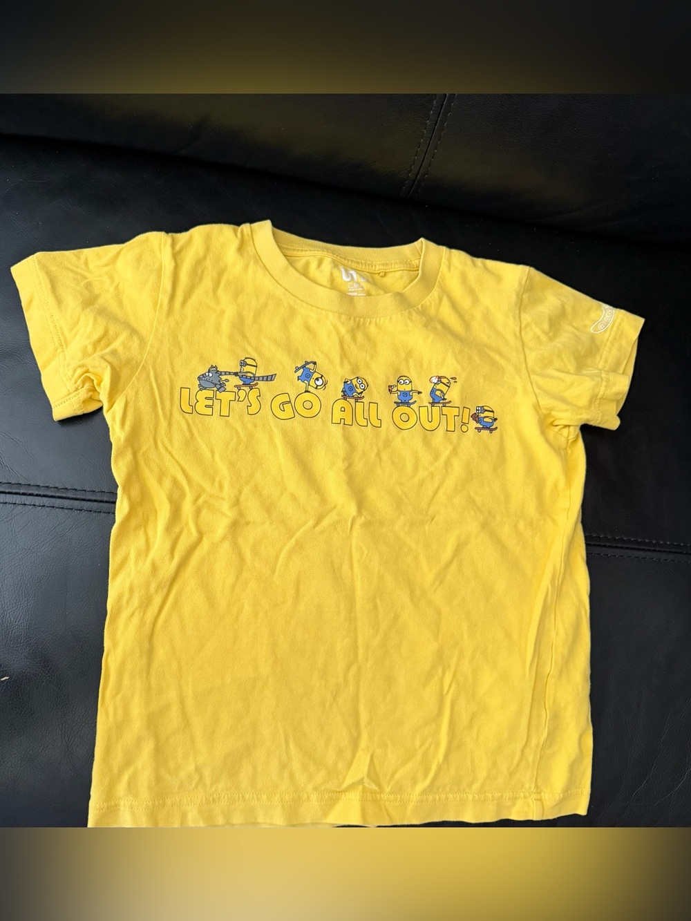 Kids Yellow Graphic Tee - "Let's Go All Out!"